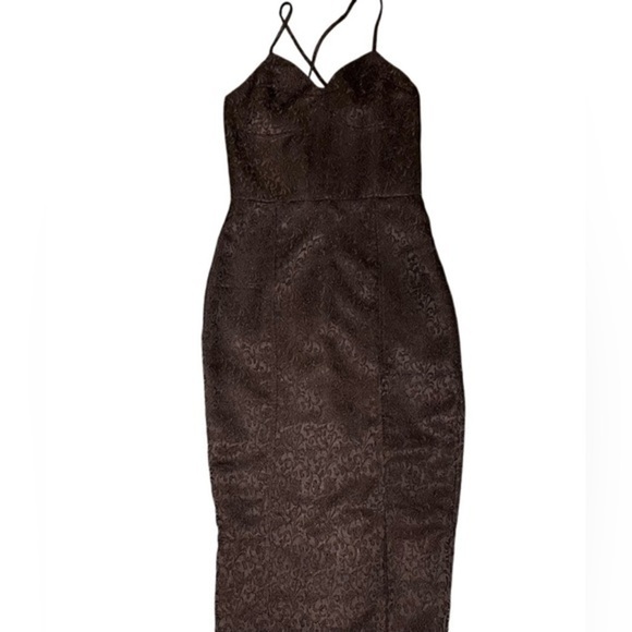 Jacquard Mini Slit Dress in Black Party Cocktail Size XS - Picture 2 of 10